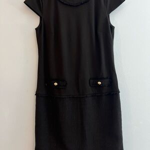Karl Lagerfeld Black Mini Dress with Gold Accents